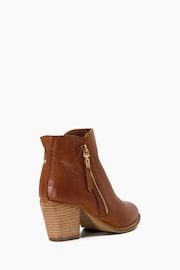 Dune London Brown Wide Fit Paice Zip-Up Ankle Boots - Image 5 of 8