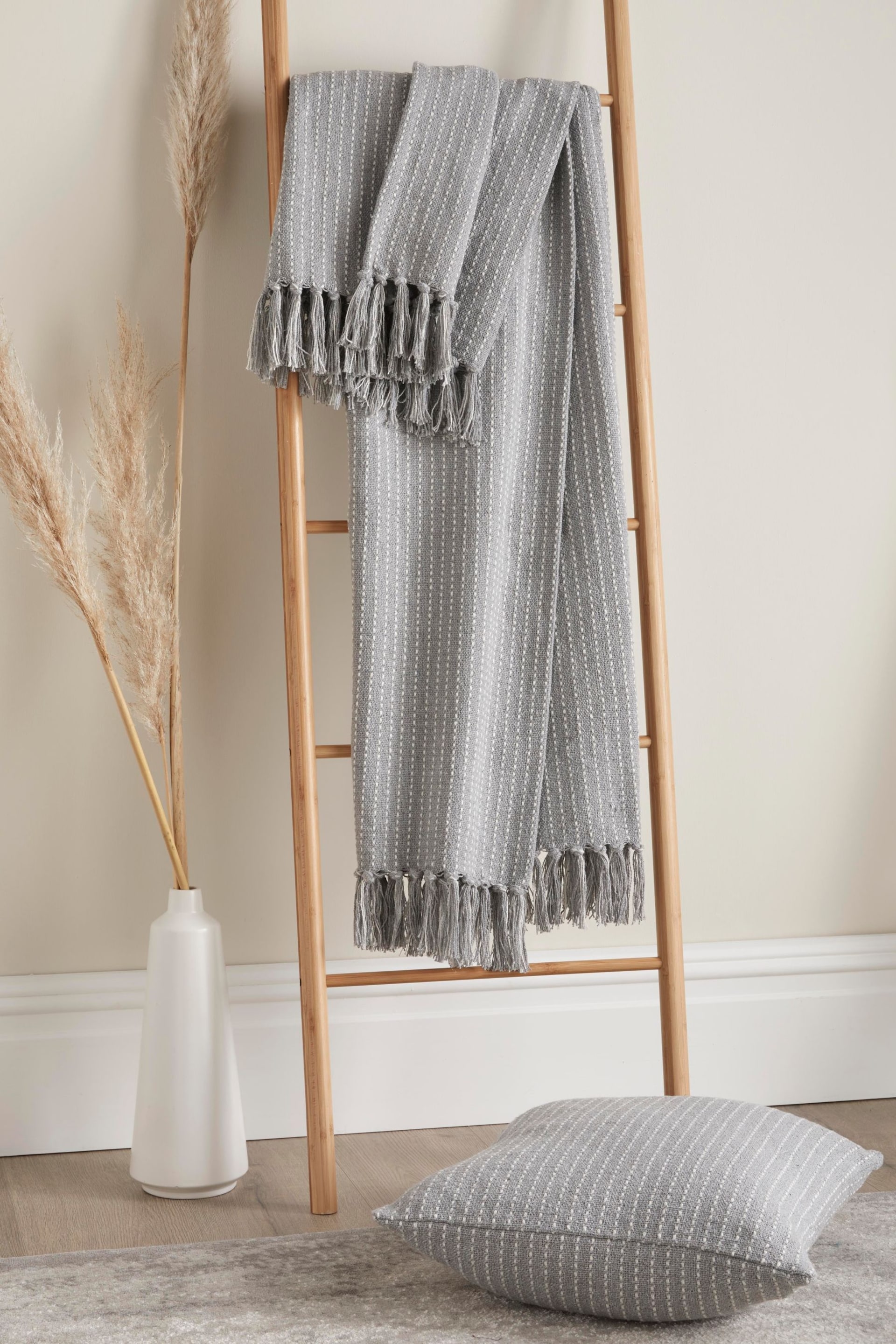 Drift Home Grey Quinn Cotton Throw - Image 1 of 3