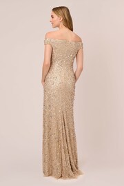 Adrianna Papell Natural Off Shlder Crunchy Bead Gown - Image 2 of 7