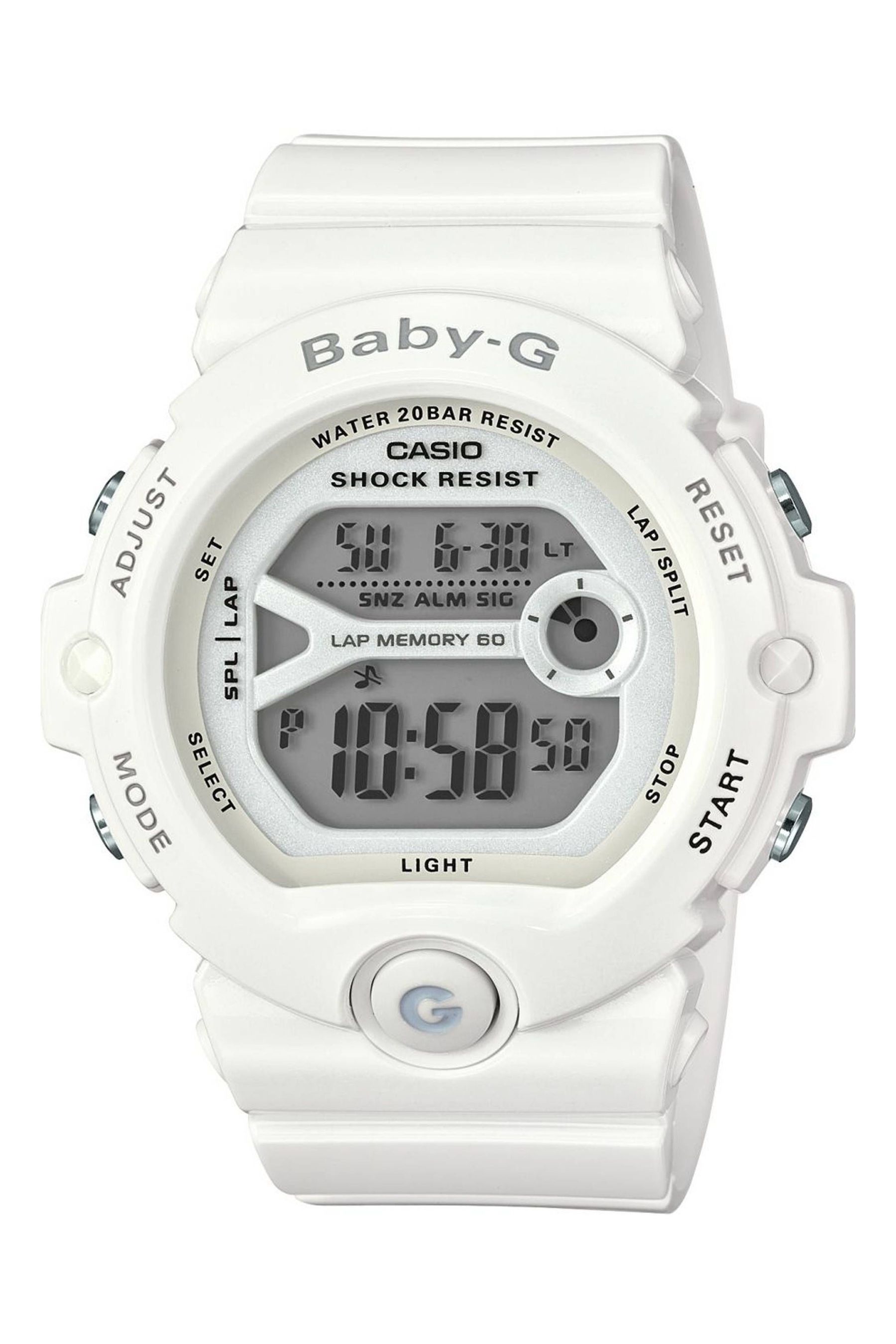 Buy Casio Baby G White and LCD Plastic Resin Quartz Chronograph Watch from the Next UK online shop
