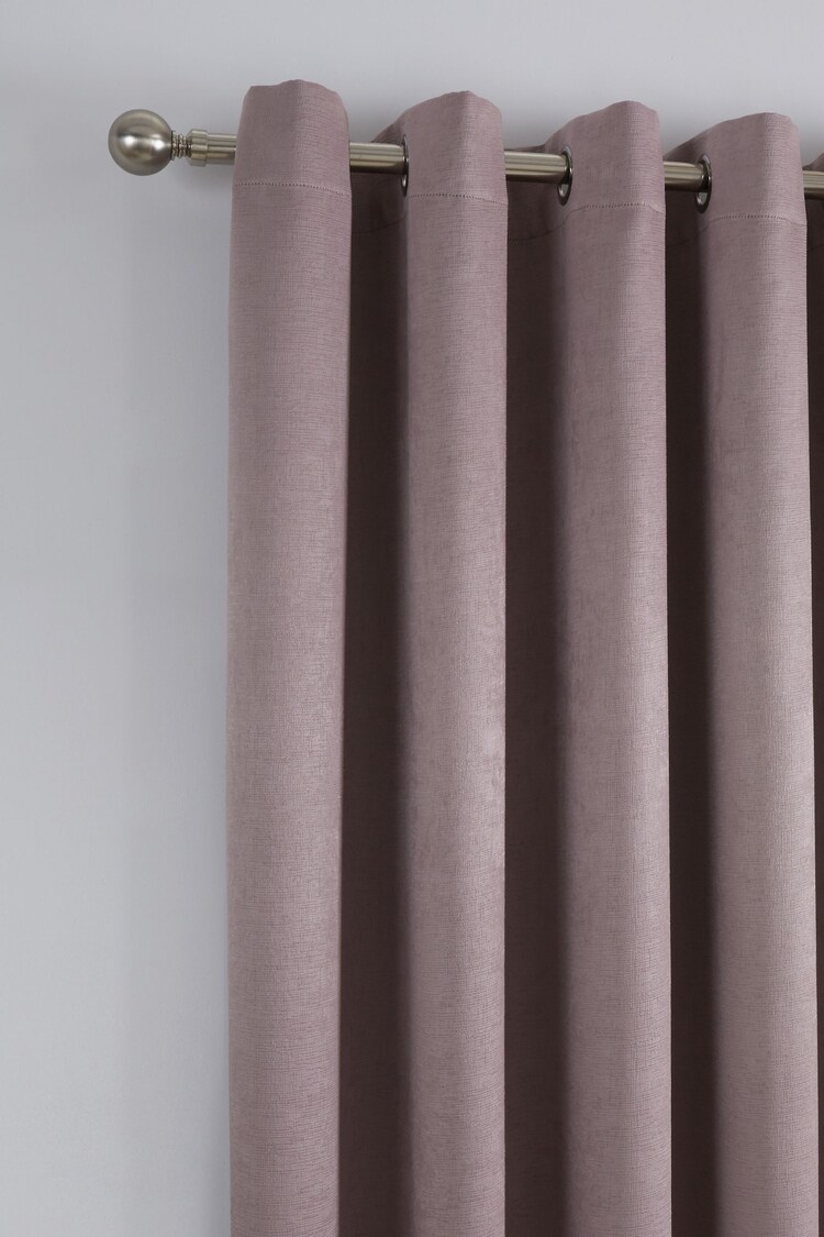 Fusion Pink Strata Dim Out Woven Pair of Eyelet Curtains - Image 2 of 4