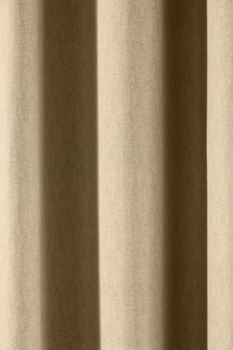 Fusion Natural Sorbonne 100% Cotton Pair of Eyelet Curtains - Image 2 of 3