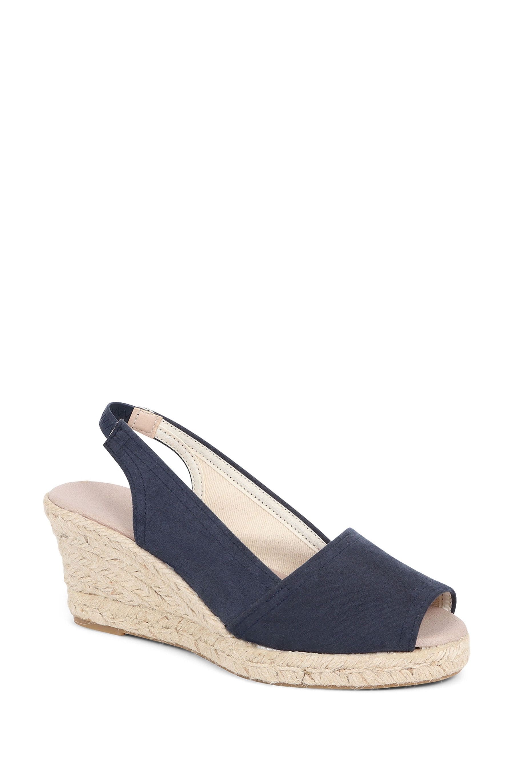 Buy Pavers Blue Peep Toe Wedge Sandals from Next Luxembourg