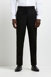 River Island Black Slim Twill Suit: Trousers - Image 1 of 4