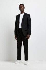 River Island Black Slim Twill Suit: Trousers - Image 3 of 4