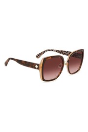 kate spade new york Oversized Kimber Square Tortoiseshell Brown Sunglasses - Image 1 of 4