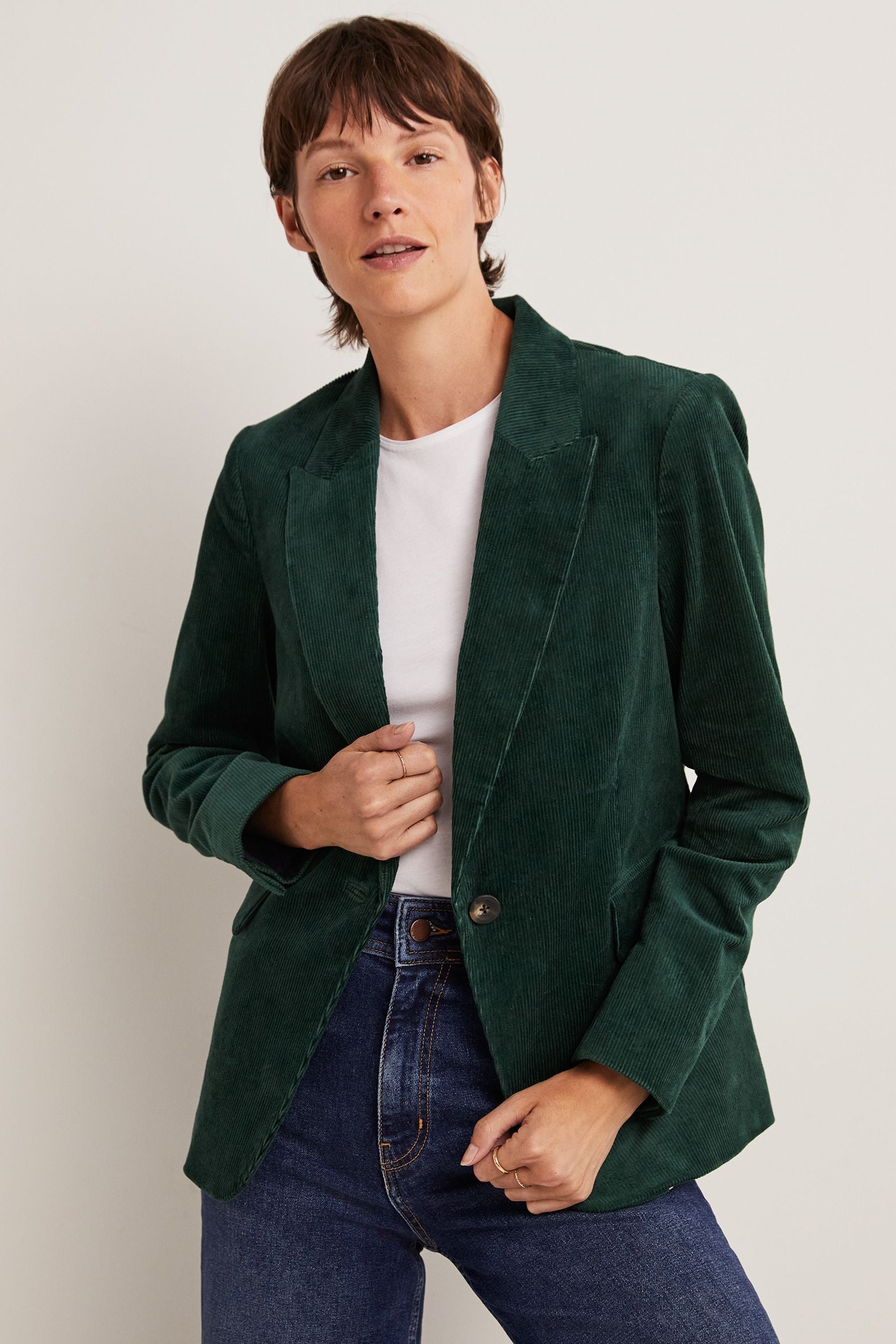 Green corduroy blazer online