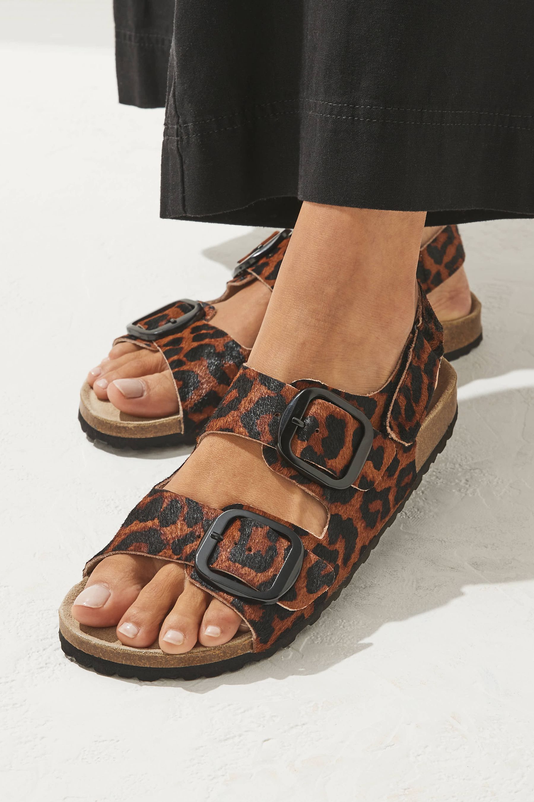 Buy Animal Back Strap Leather Footbed Sandals from Next Luxembourg