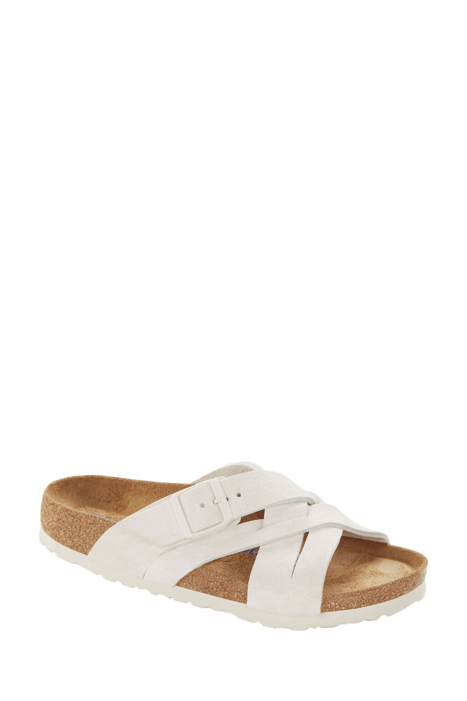 White suede sandals hotsell