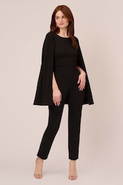 Adrianna Papell Knit Crepe Cape Jumpsuit - Image 1 of 6