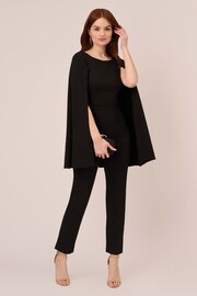 Adrianna Papell Knit Crepe Cape Jumpsuit - Image 3 of 6