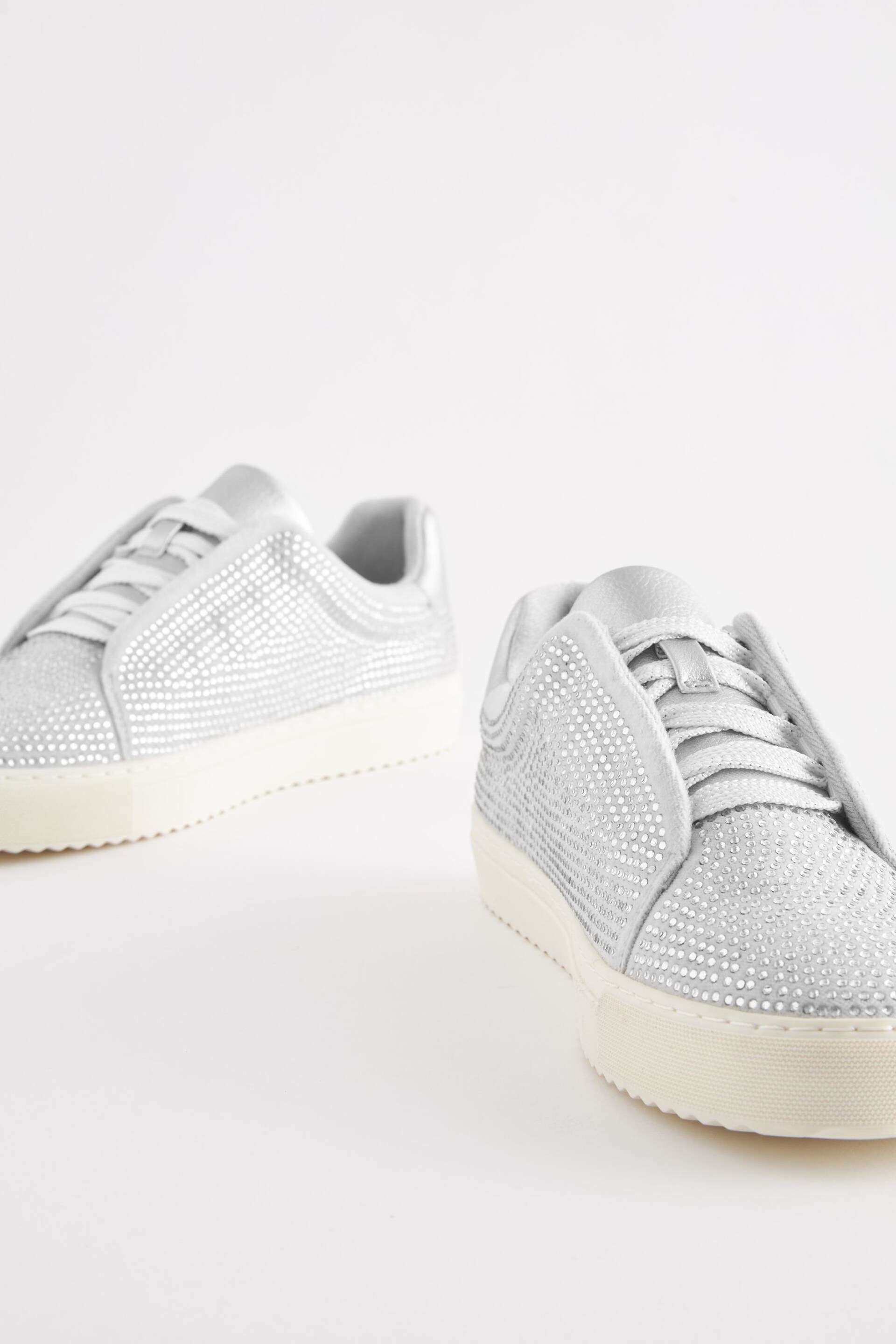 Silver Forever Comfort® Bling Chunky Lace-Up Trainers - Image 5 of 7