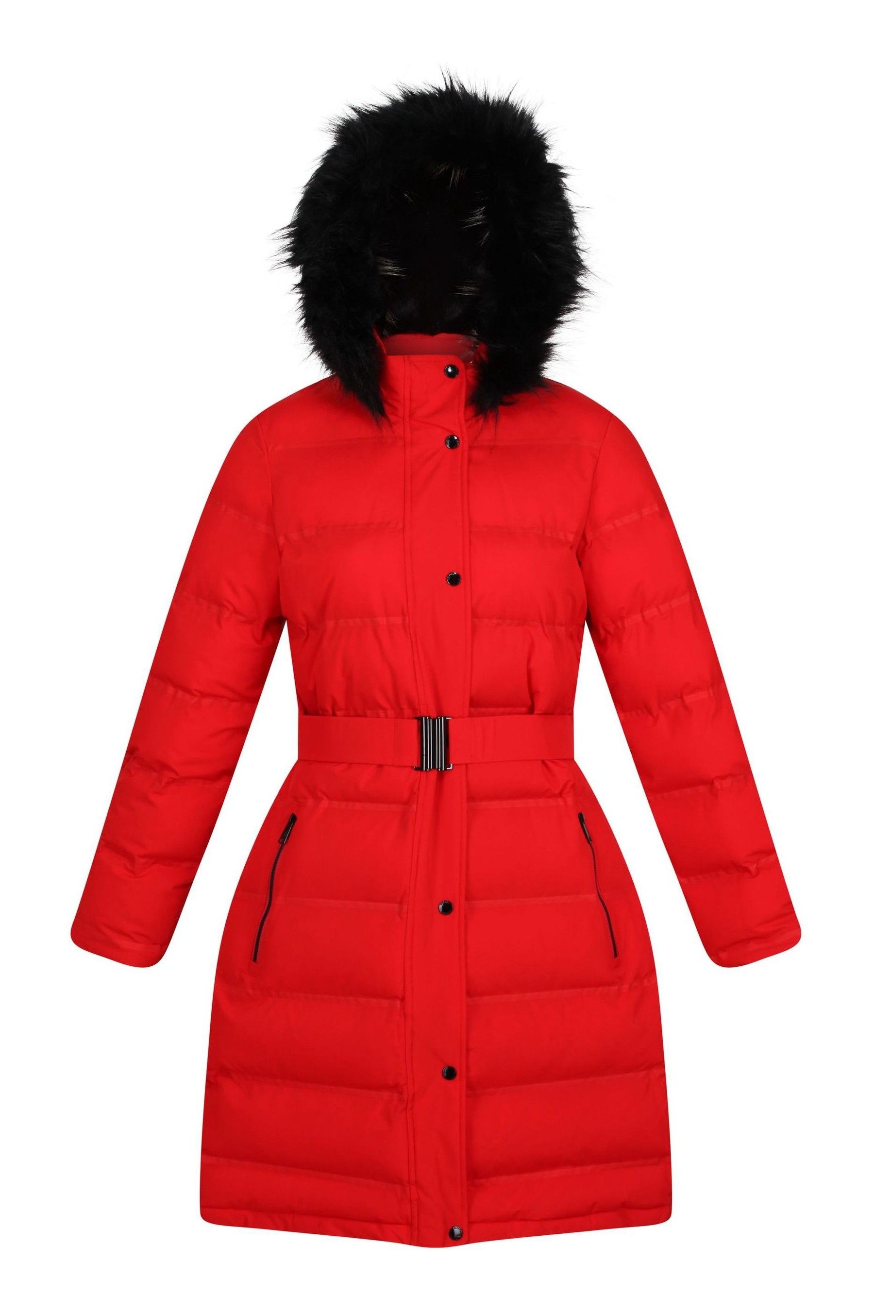 Red belted jacket outlet