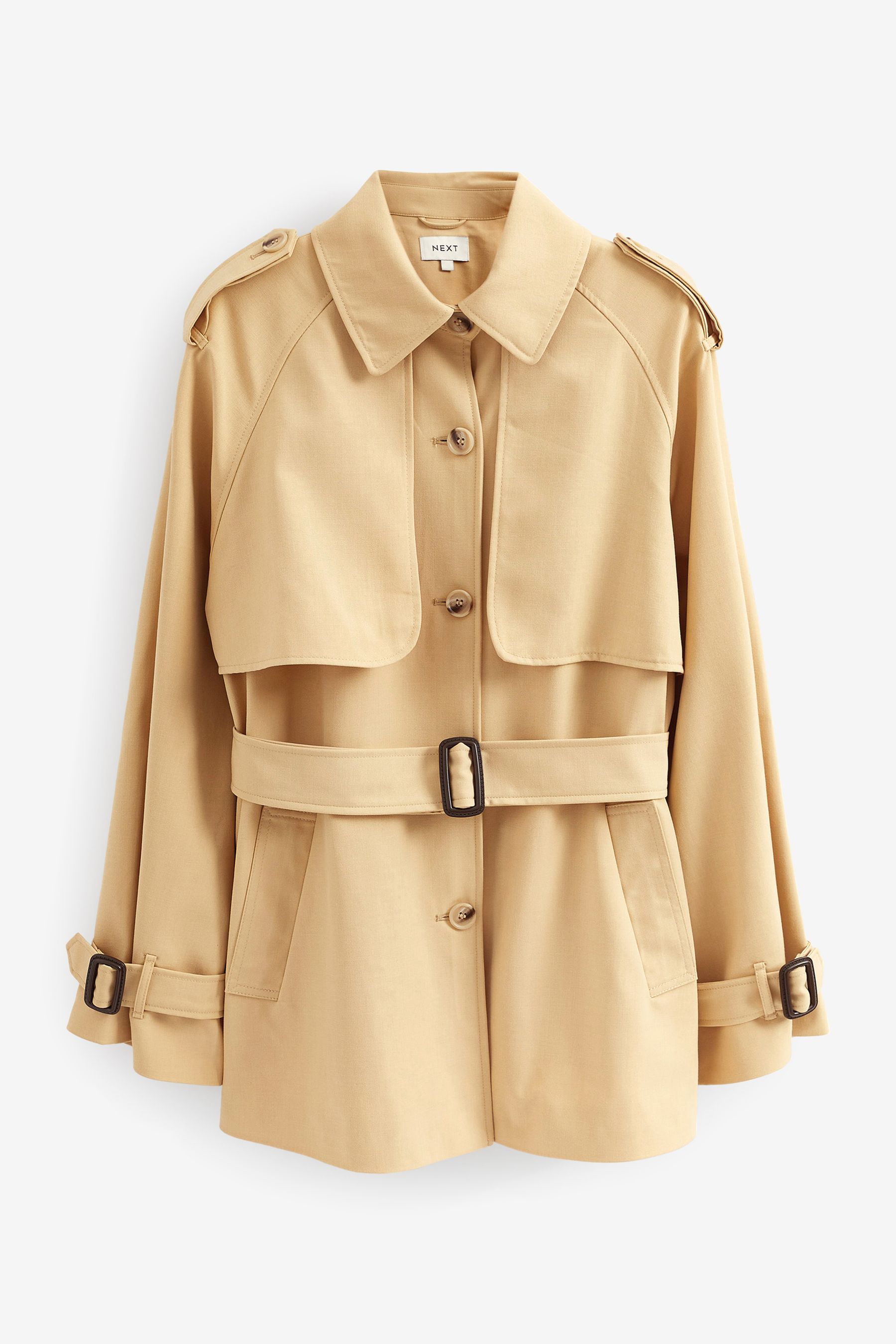 Short camel trench coat hotsell