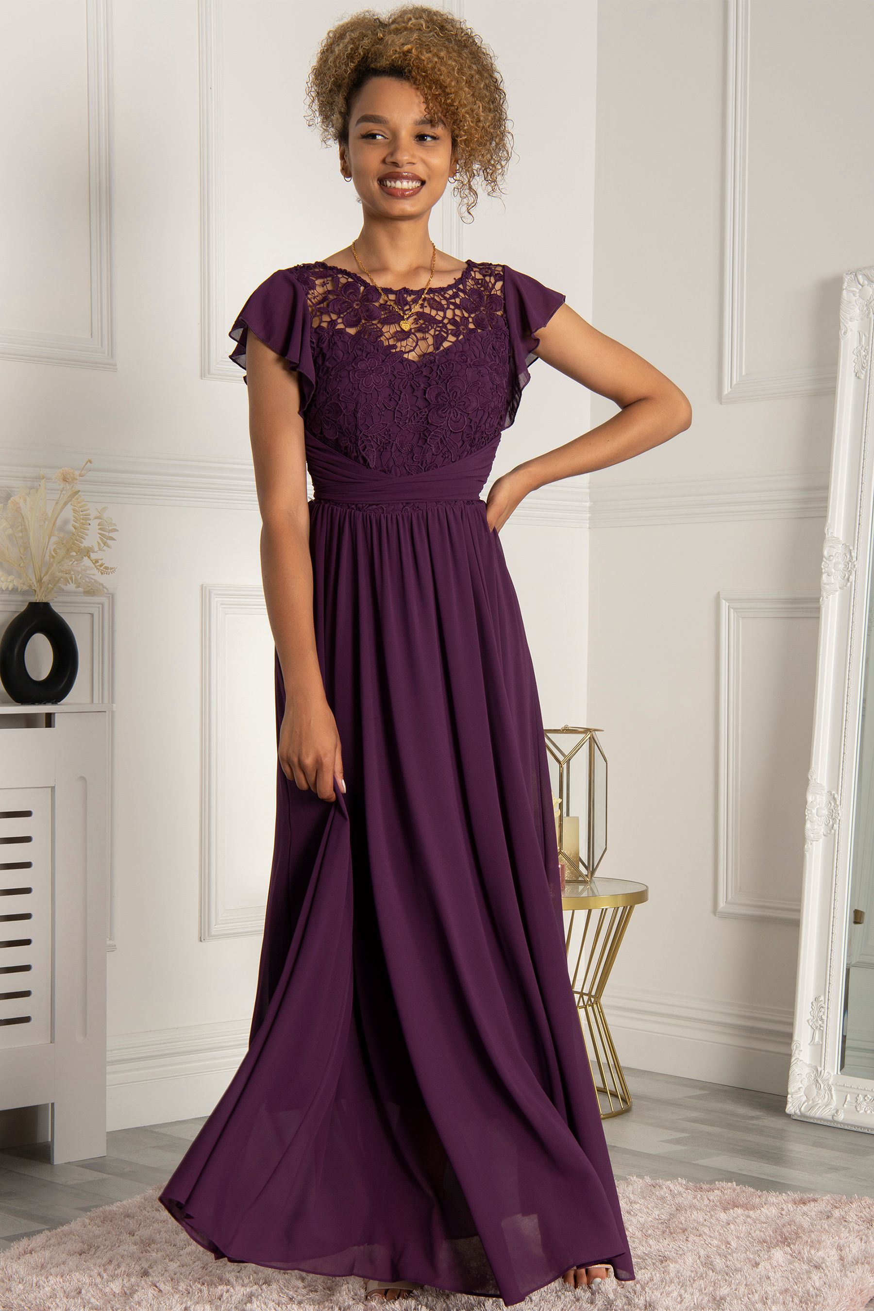 Lace bodice maxi dress sales