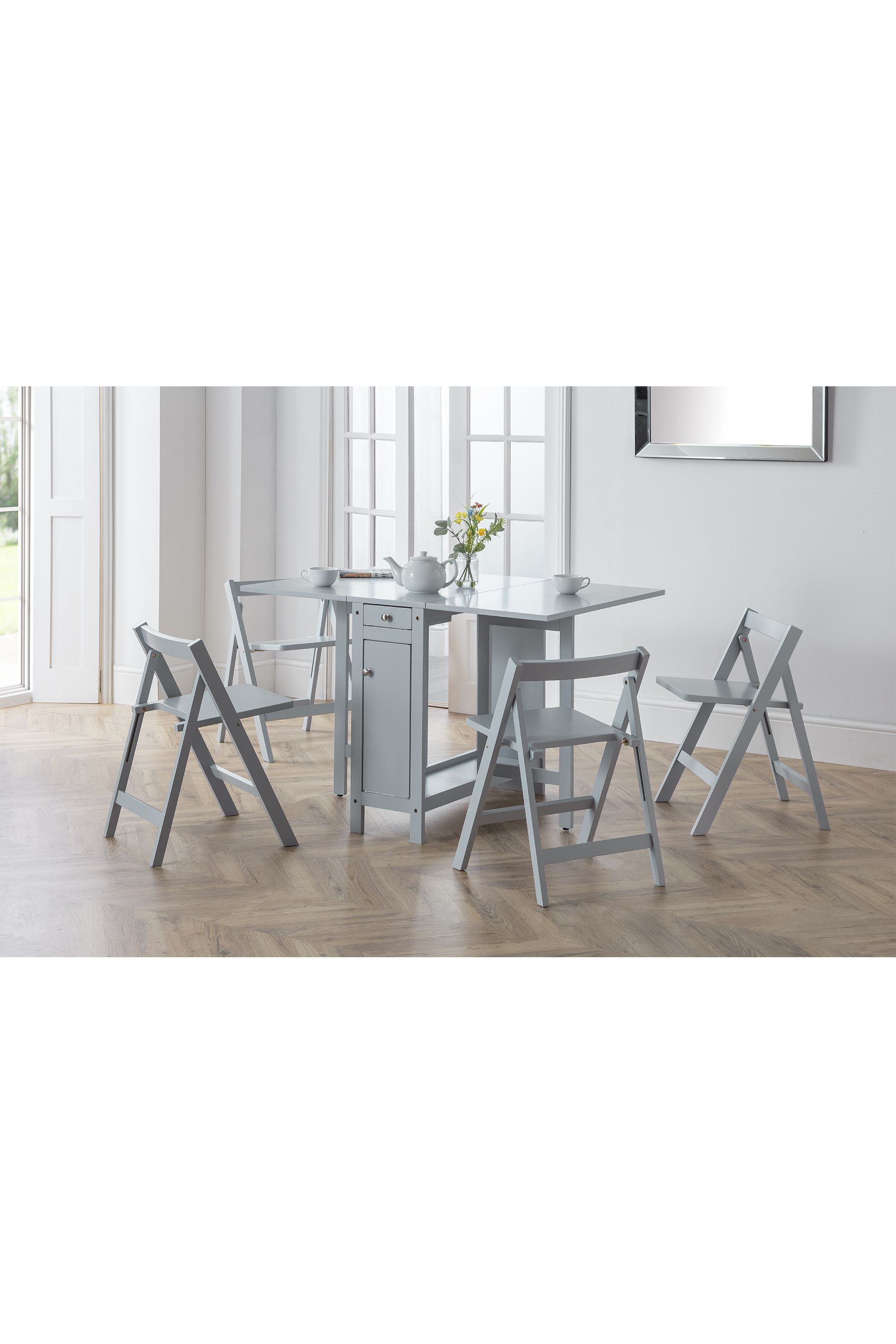 Buy Julian Bowen Grey Savoy Compact 4 Seater Dining Set from the Next UK online shop