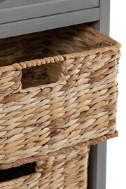 Pacific Grey Devonshire Pine 6 Drawer Hand Woven Basket Unit - Image 3 of 4