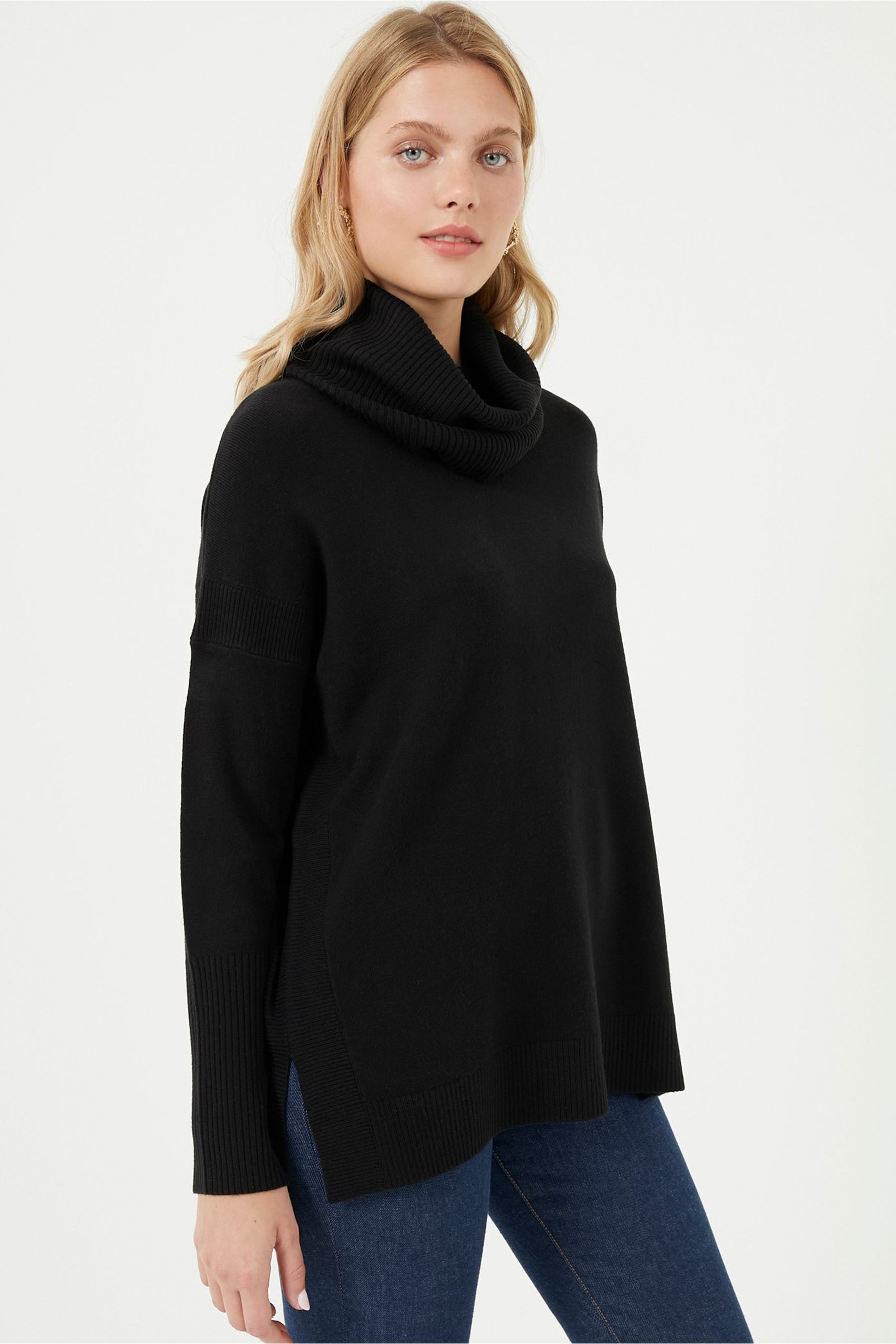 French connection babysoft cowl neck sweater top