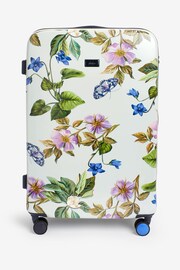 Joules Silver Large Silver Spring Wood Botanical Suitcase - Image 1 of 2