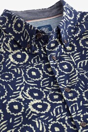 Navy Blue Geo Printed Short Sleeve Shirt - Image 6 of 7