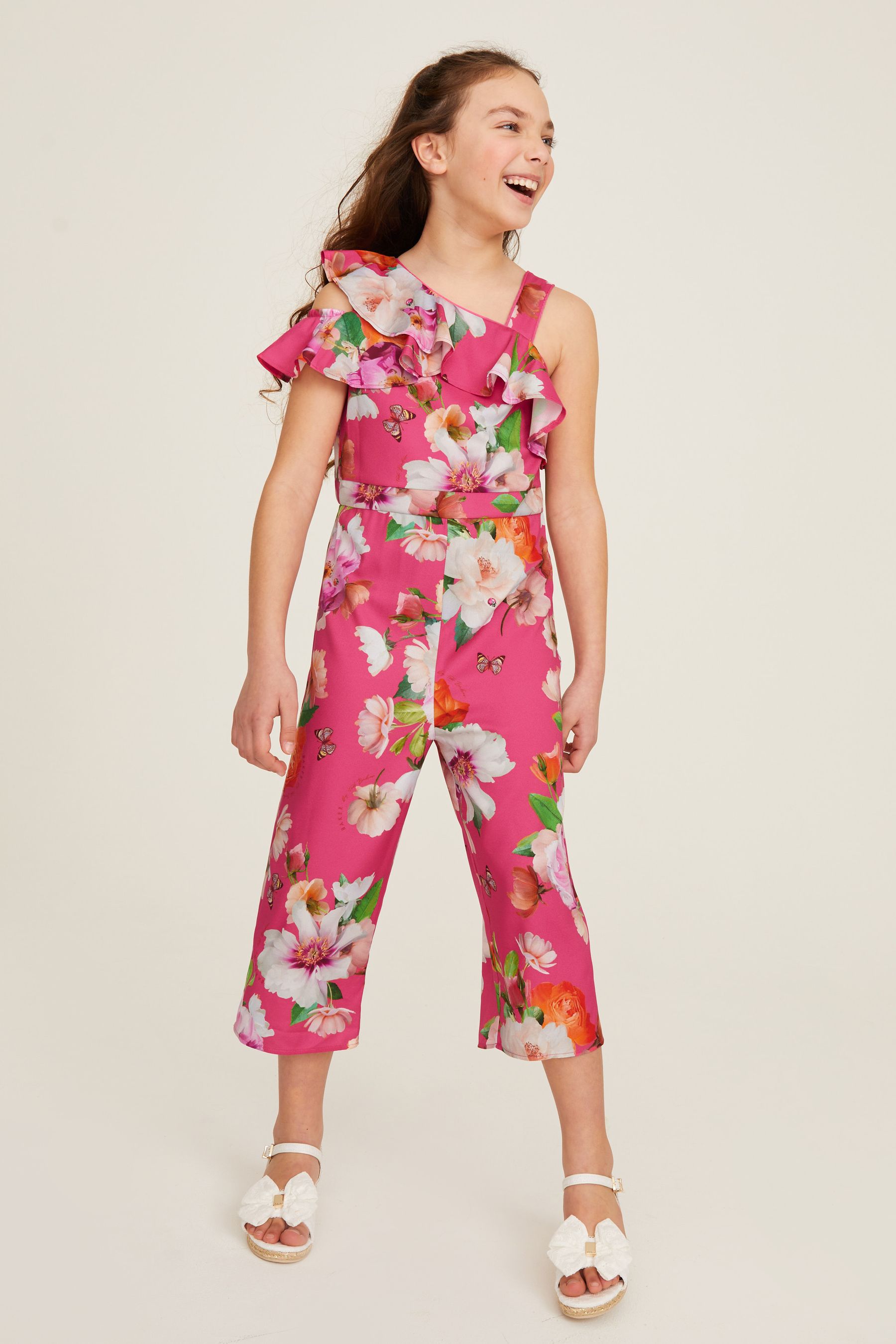 Buy Baker by Ted Baker Pink Floral Frilled Jumpsuit from Next Ireland
