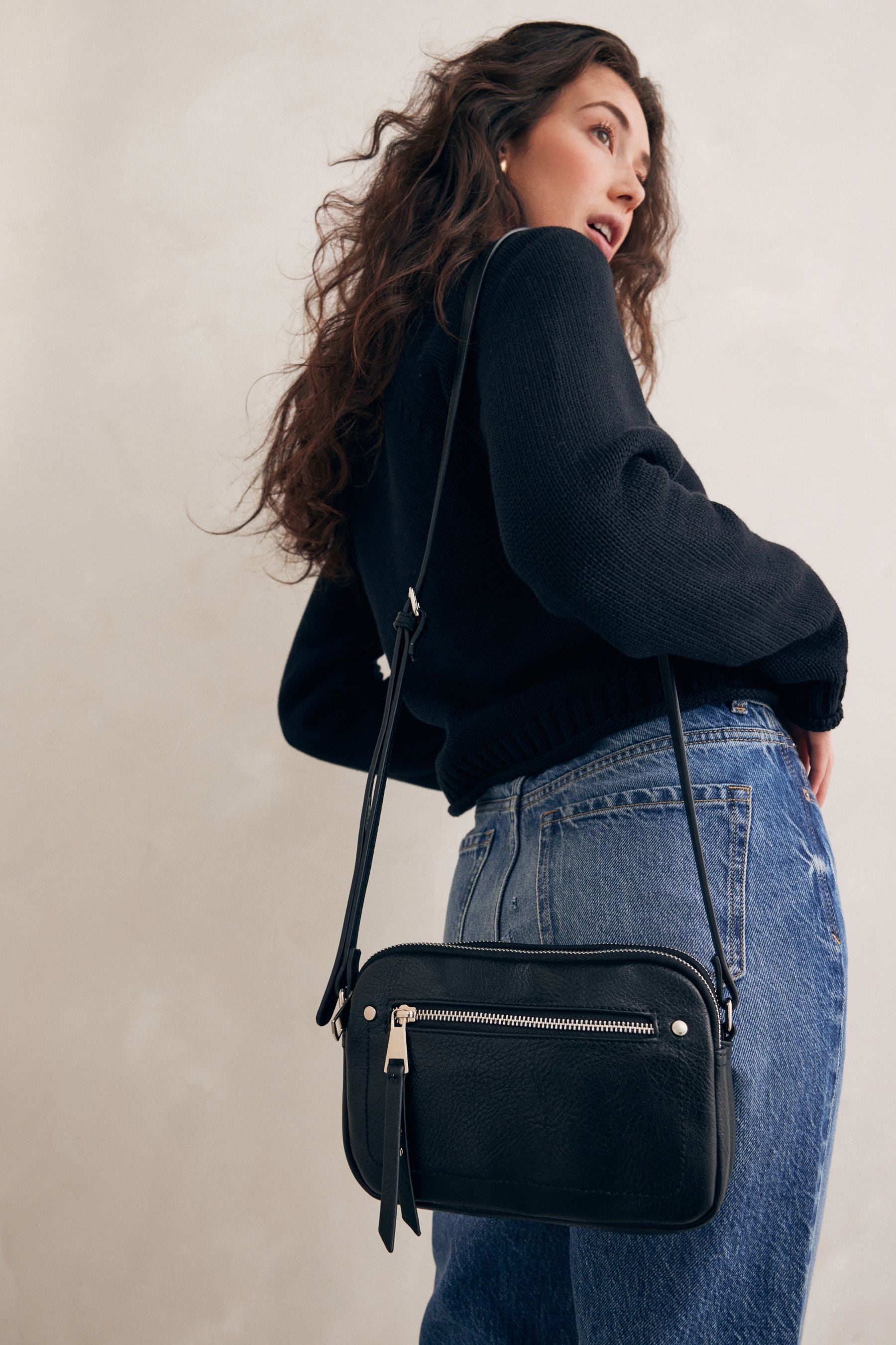 Buy Black Utility Stud Cross Body Bag from Next Singapore