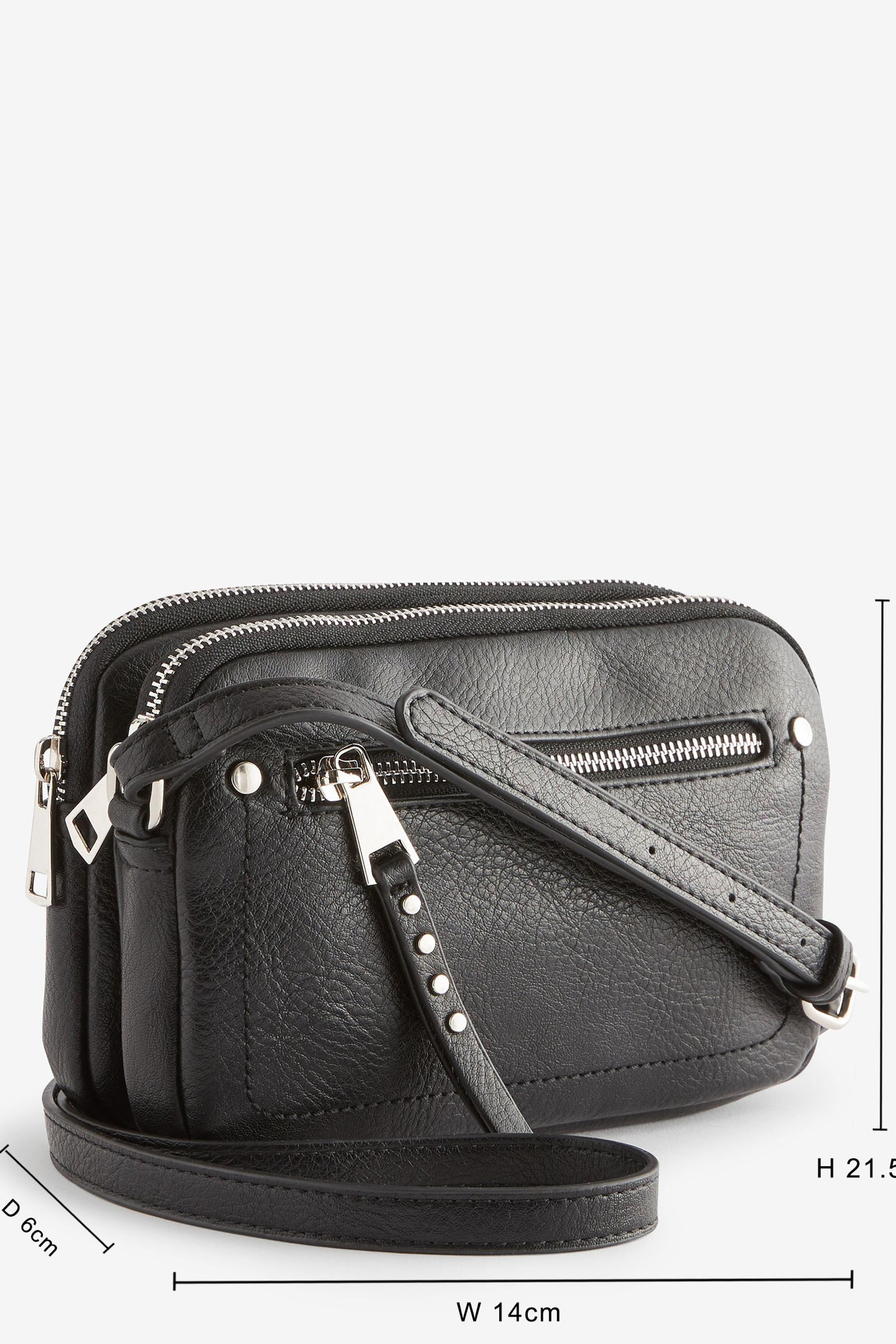 Black stud cross body bag deals