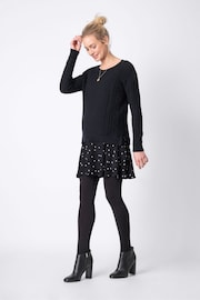 Seraphine Boxy Black Maternity And Nursing  Jumper With Frill Hem - Image 1 of 5