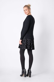 Seraphine Boxy Black Maternity And Nursing  Jumper With Frill Hem - Image 2 of 5