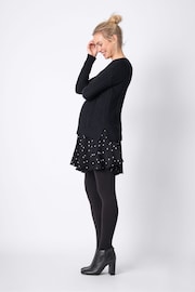 Seraphine Boxy Black Maternity And Nursing  Jumper With Frill Hem - Image 3 of 5