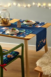 Catherine Lansfield Set of 2 Blue Santa's Christmas Wonderland Cotton Placemats - Image 3 of 4