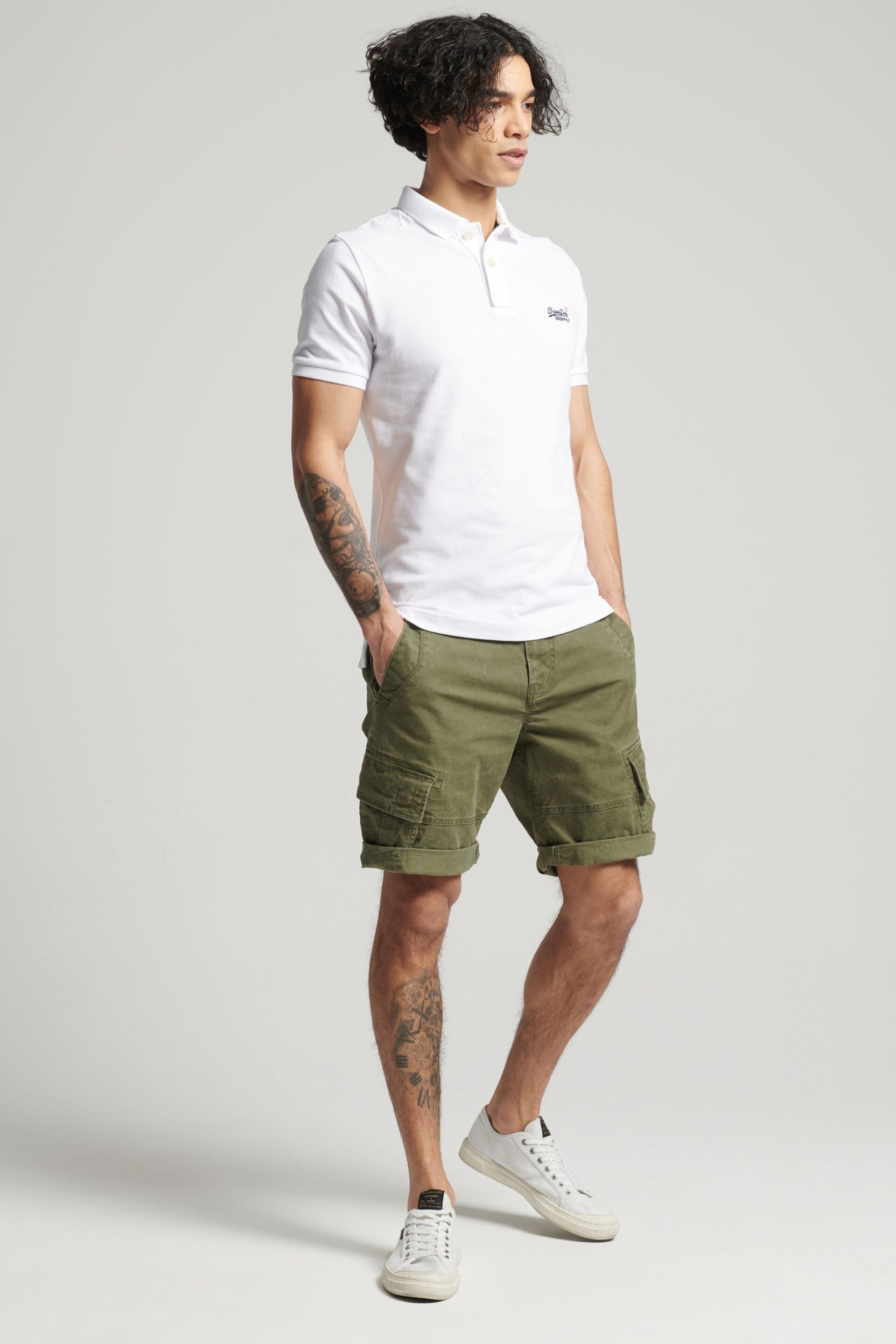 Superdry White Organic Cotton Classic Pique Polo Shirt - Image 2 of 3