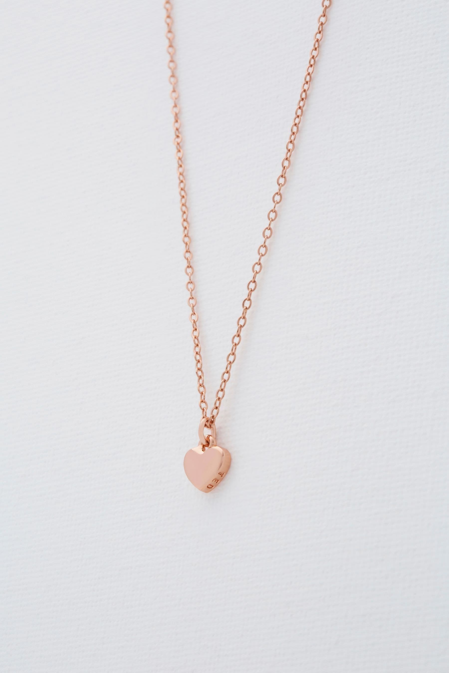 Ted Baker Hara Tiny Heart Pendant Necklace Rose Gold