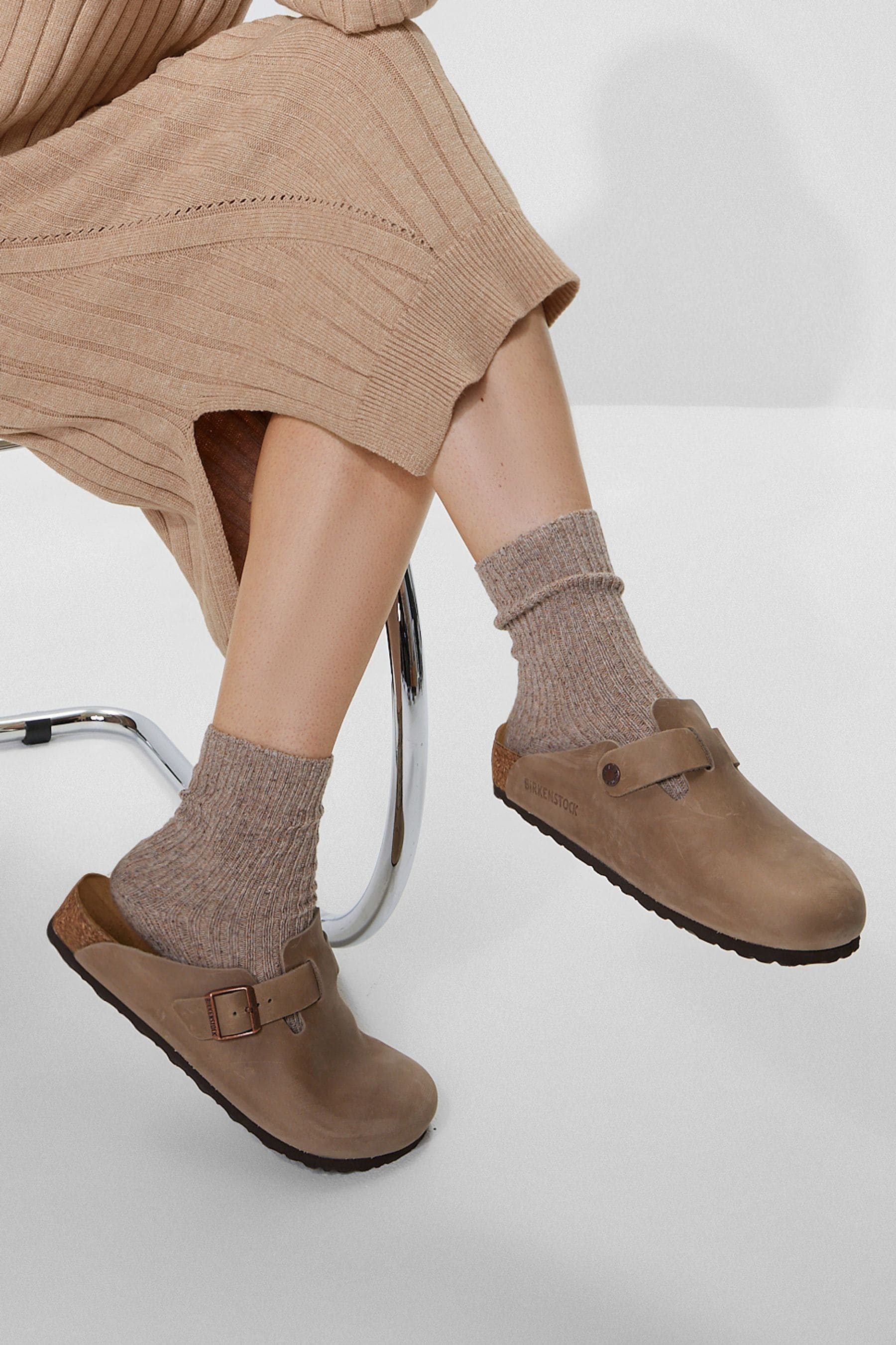 Brown leather clogs womens sales