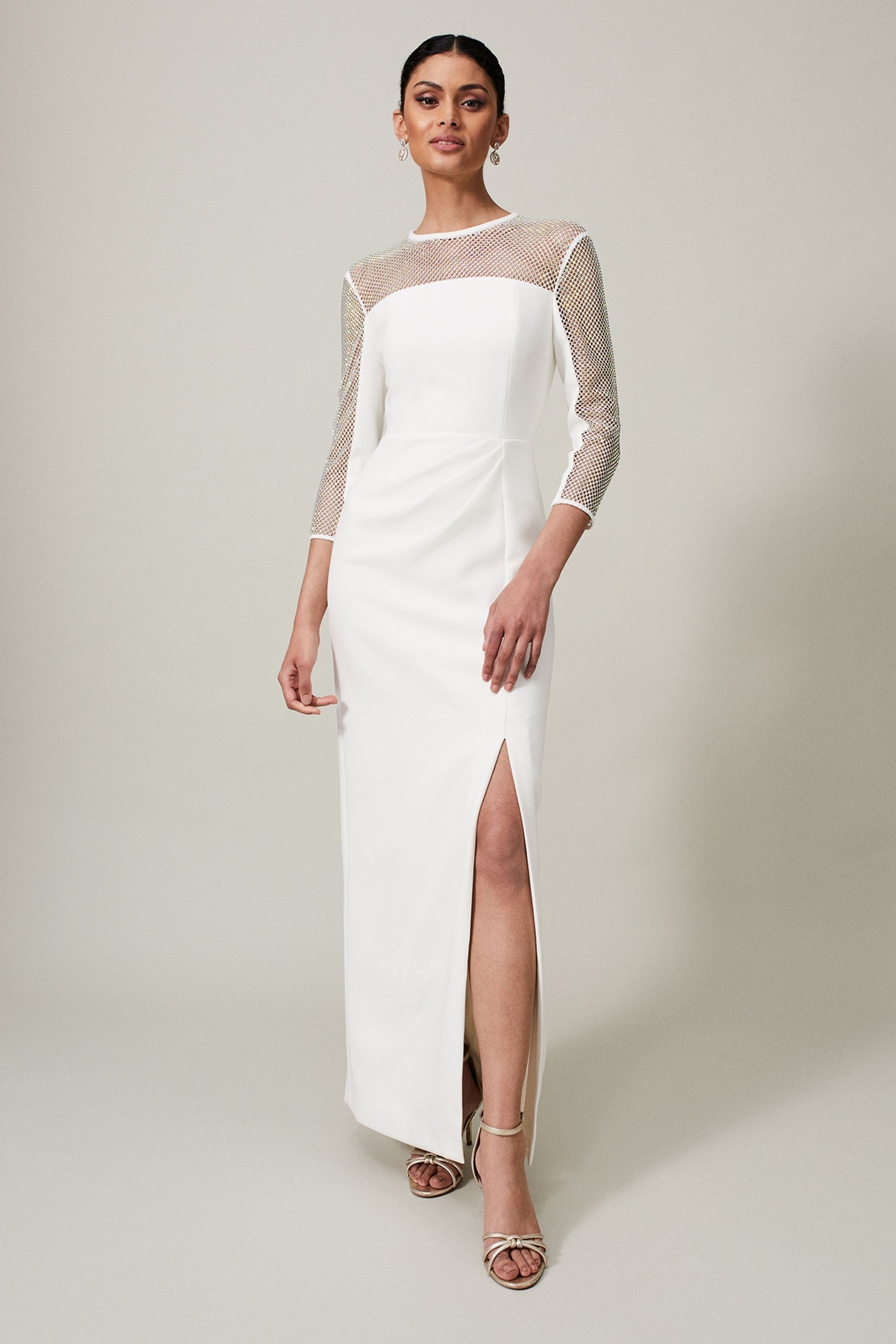Buy Phase Eight Cream Belle Hotfix Maxi Dress from the Next UK online shop