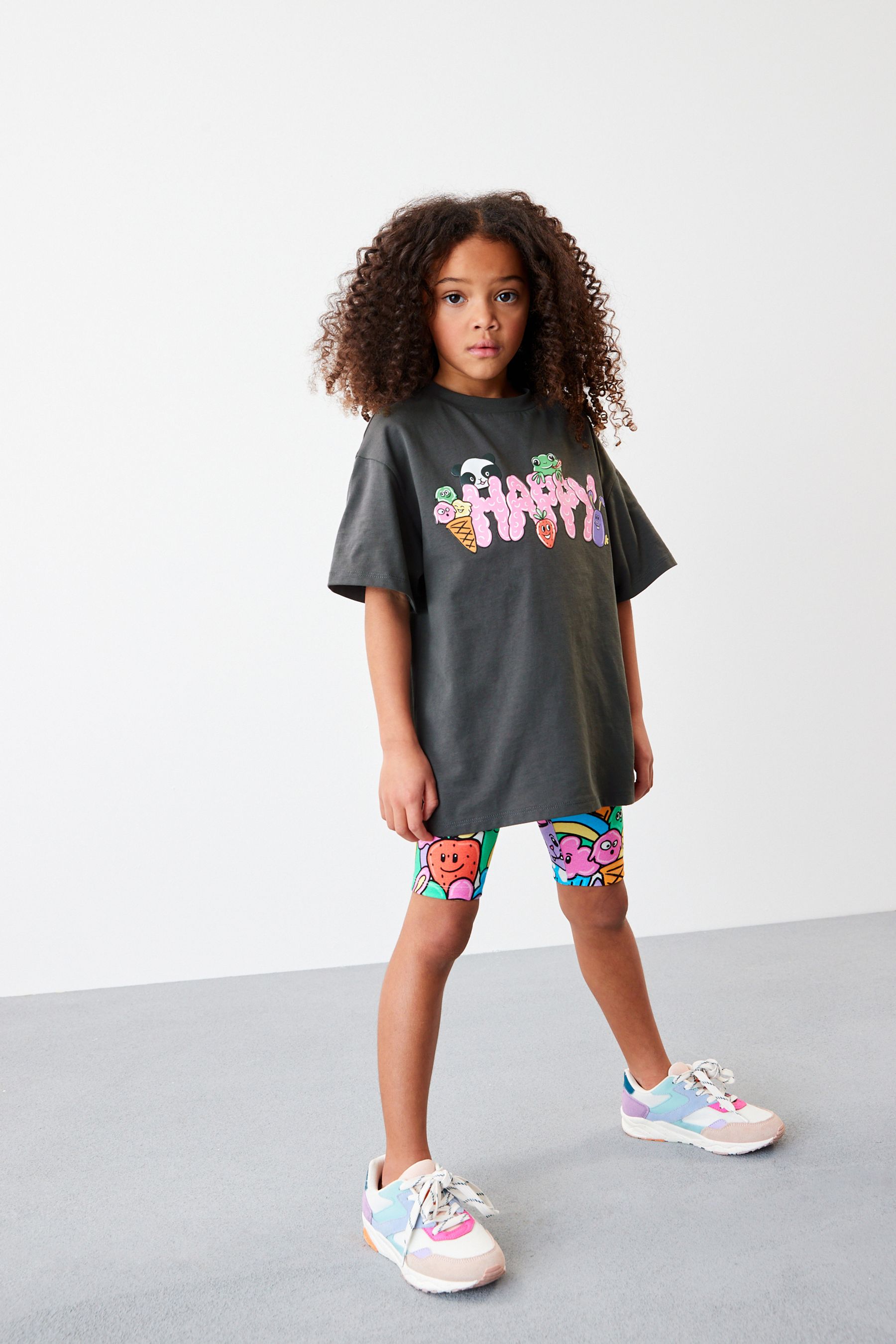 Oversized top and cycling shorts top