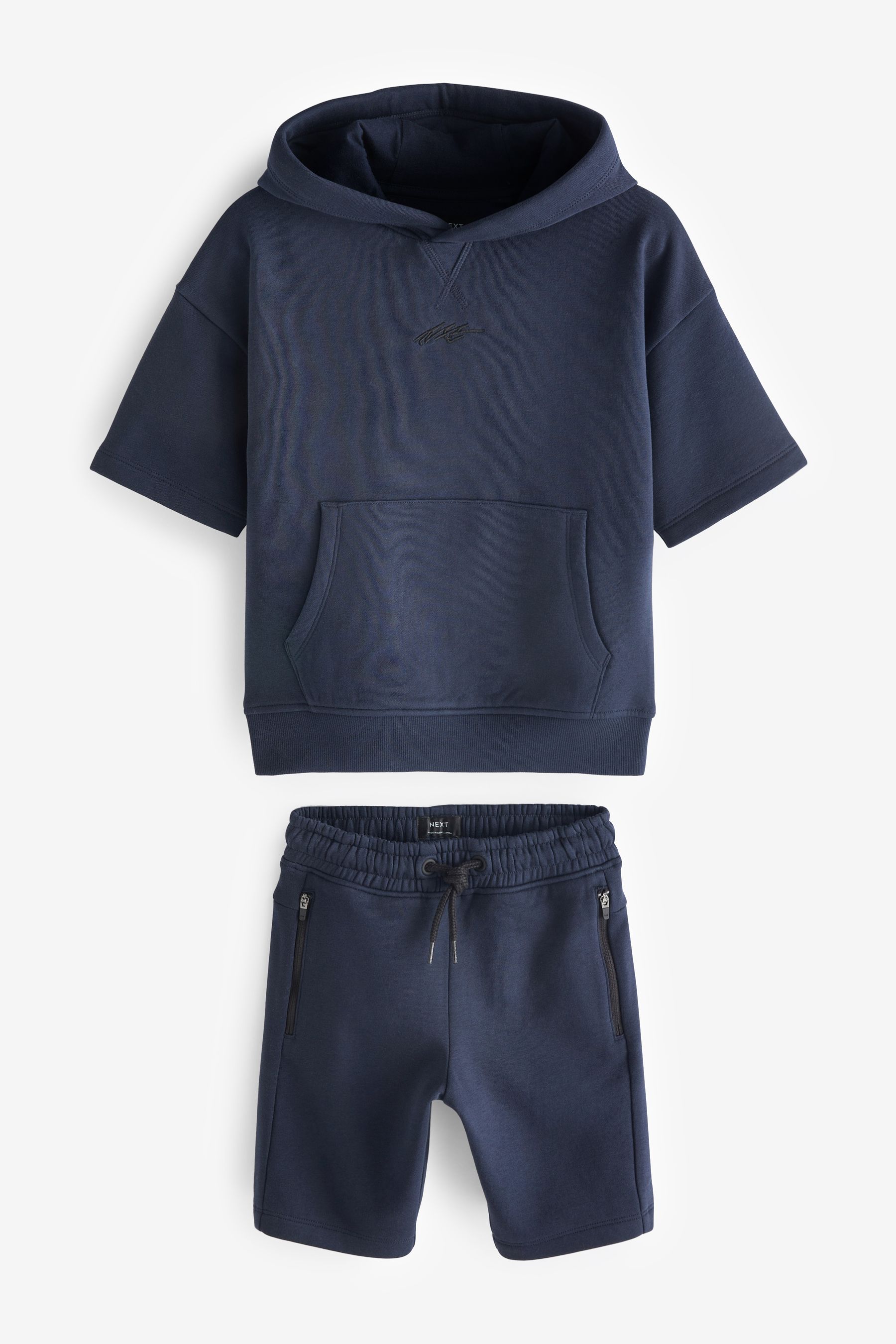 Short sleeve hoodie set discount