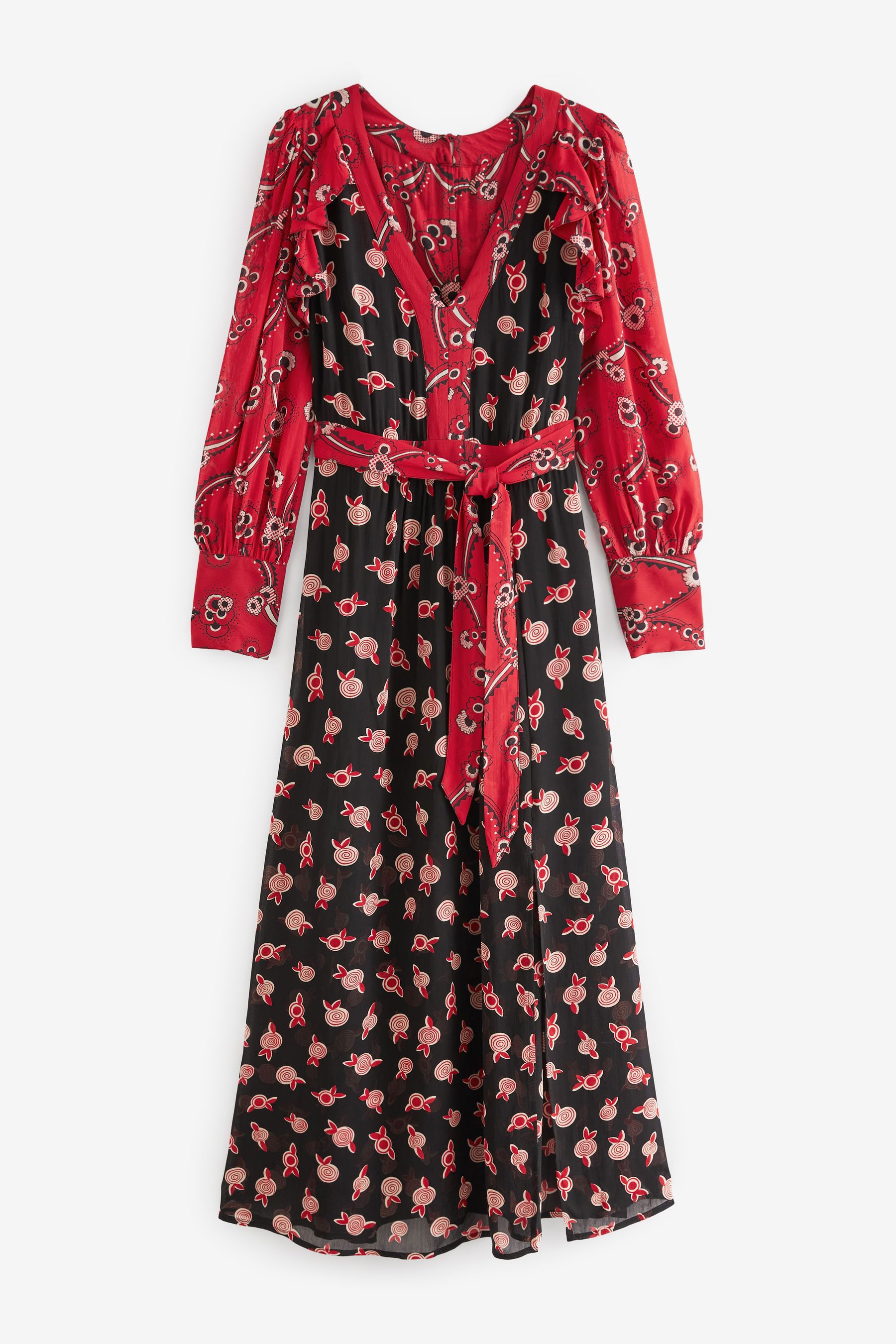 Red and blue midi dress shop