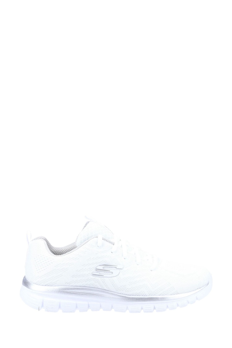 Skechers White Graceful Get Connected Sports Trainers - Image 1 of 3