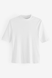 White Half Sleeve High Neck T-Shirt - Image 6 of 6