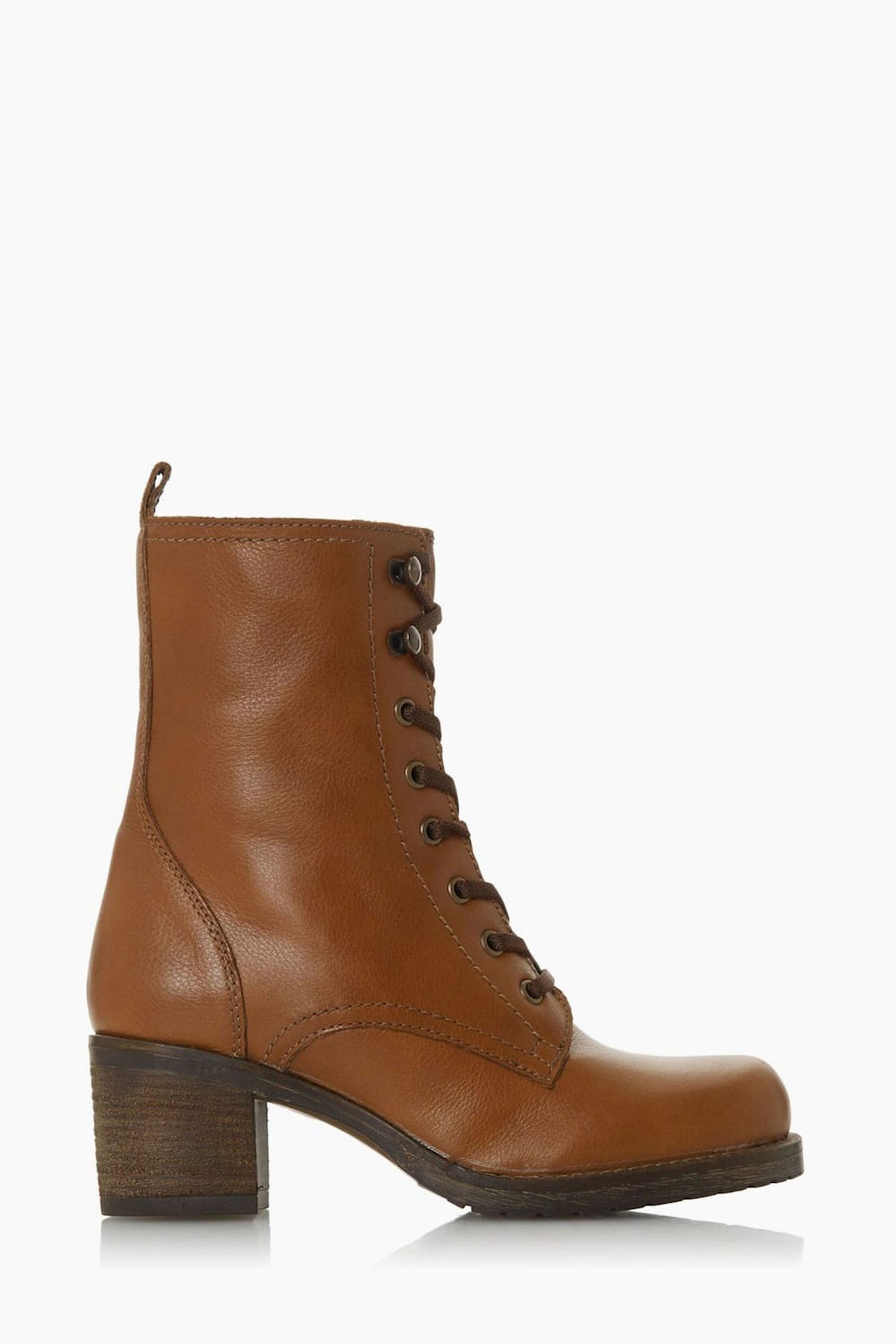 Buy Dune London Pearse T Lace Up Mid Block Heel Ankle Boots from Next Luxembourg