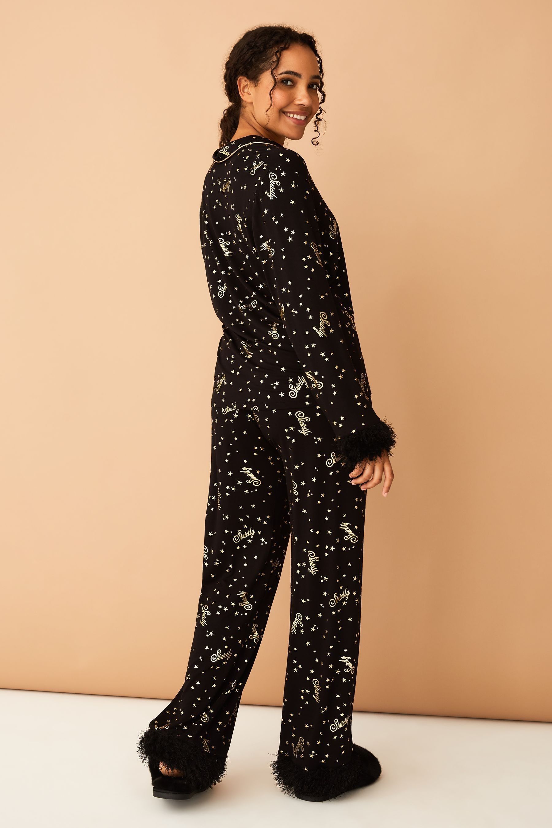 Buy F F Black Strictly Revere Pyjama Set from Next Ireland