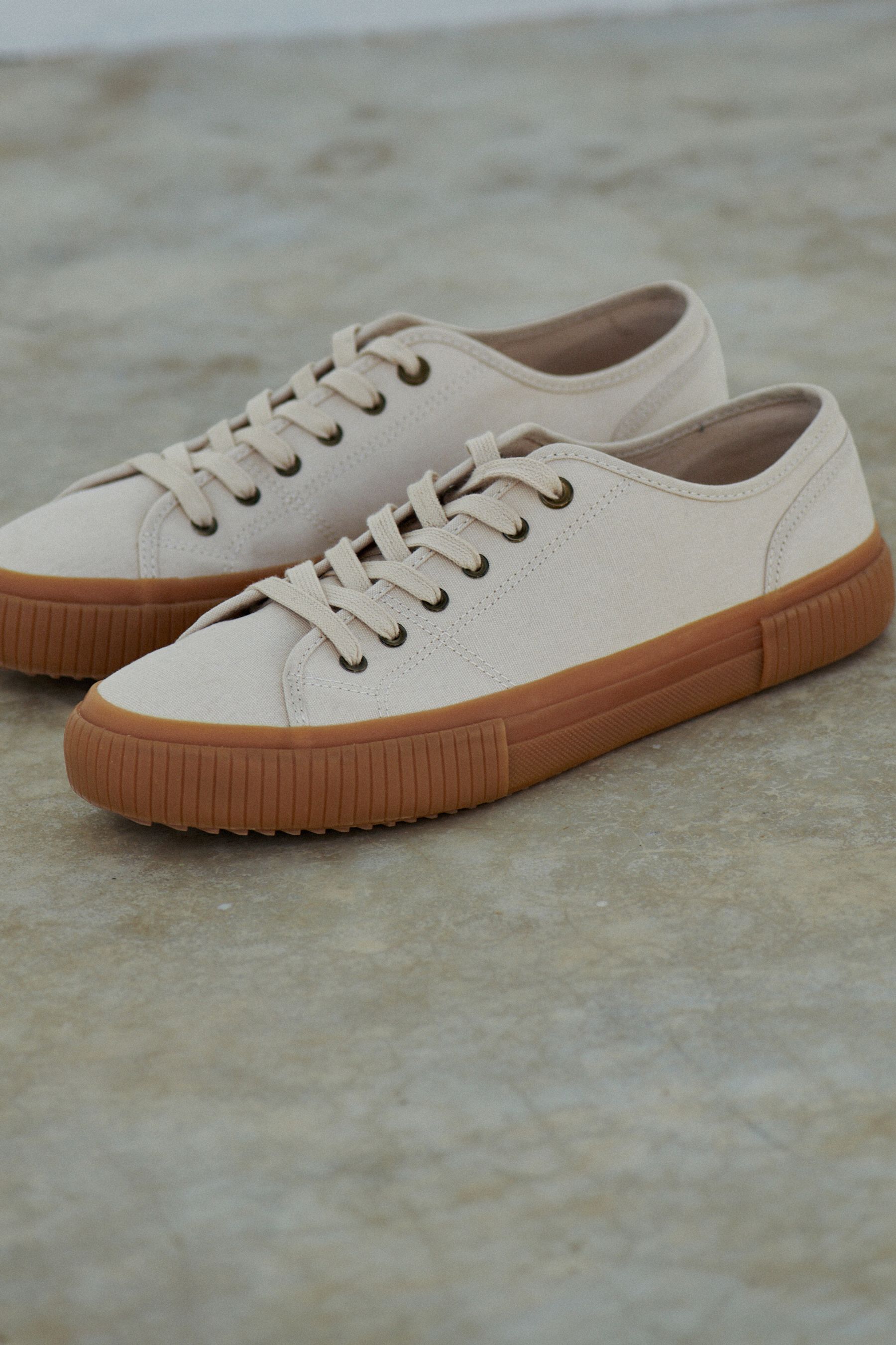 Off white canvas trainers sales