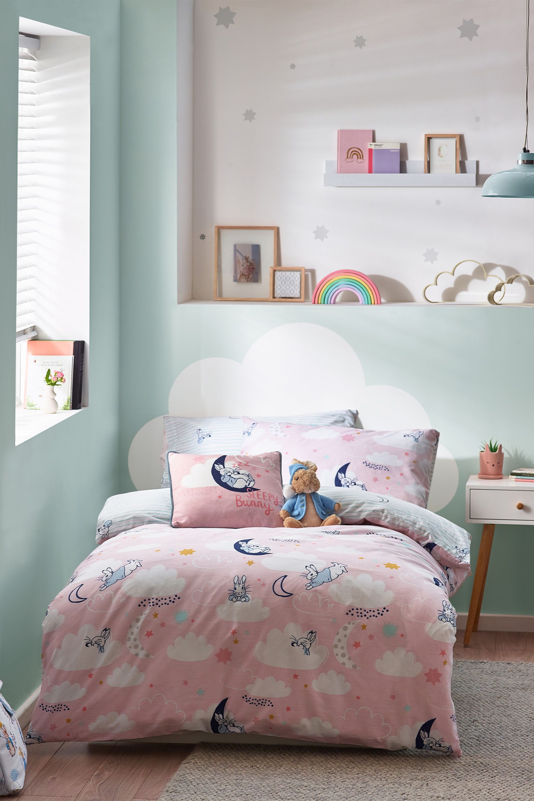 Buy Peter Rabbit Pink Sleepy Head Timeless Printed Duvet Cover and Pillowcase Set from the Next UK online shop