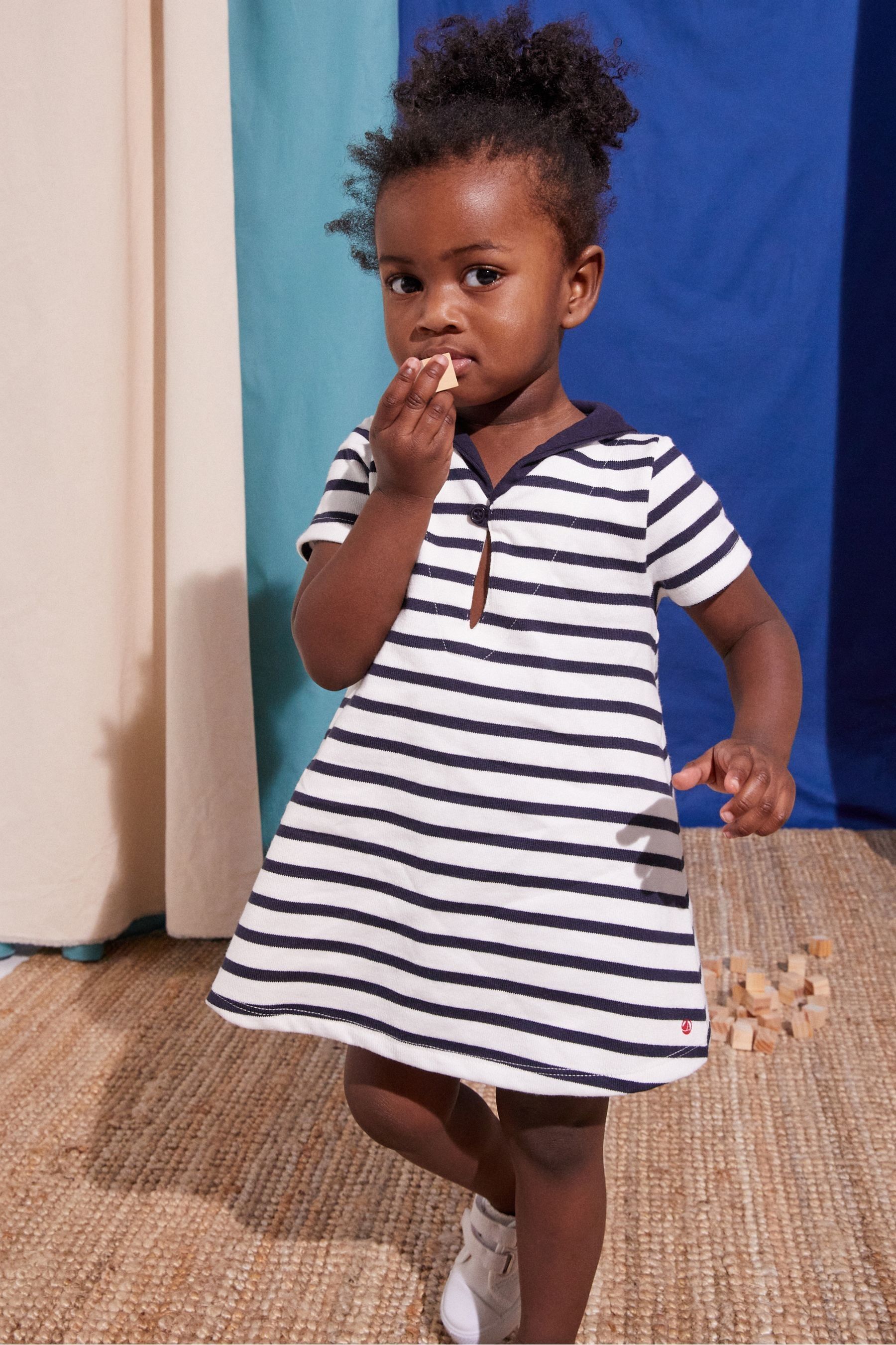 Buy Petit Bateau Navy Stripe Sailor Dress from Next Luxembourg
