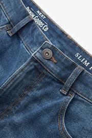 Mid Blue Slim Fit Stretch Denim Shorts - Image 6 of 9