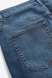 Mid Blue Slim Fit Stretch Denim Shorts - Image 8 of 9