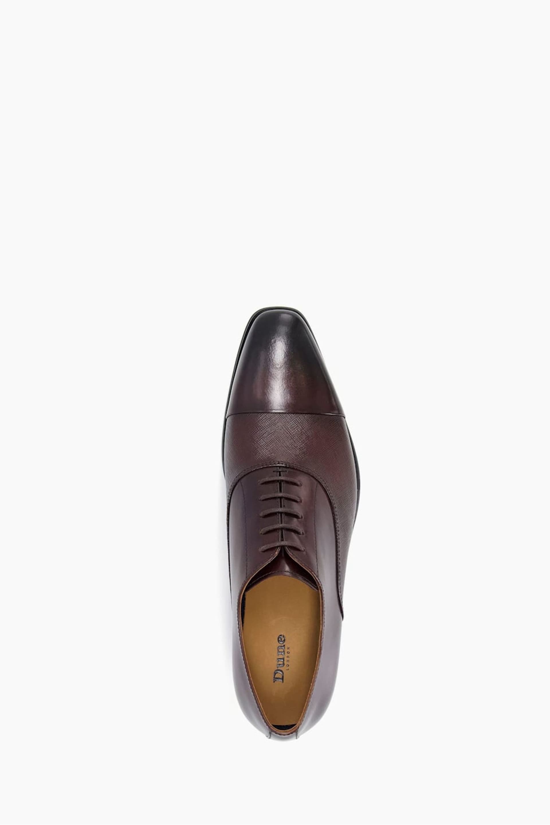 Dune London Brown Sheet Saffiano Embossed Oxford Shoes - Image 4 of 5