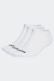 adidas White Thin Linear Low Cut Socks 3 Pairs - Image 1 of 1