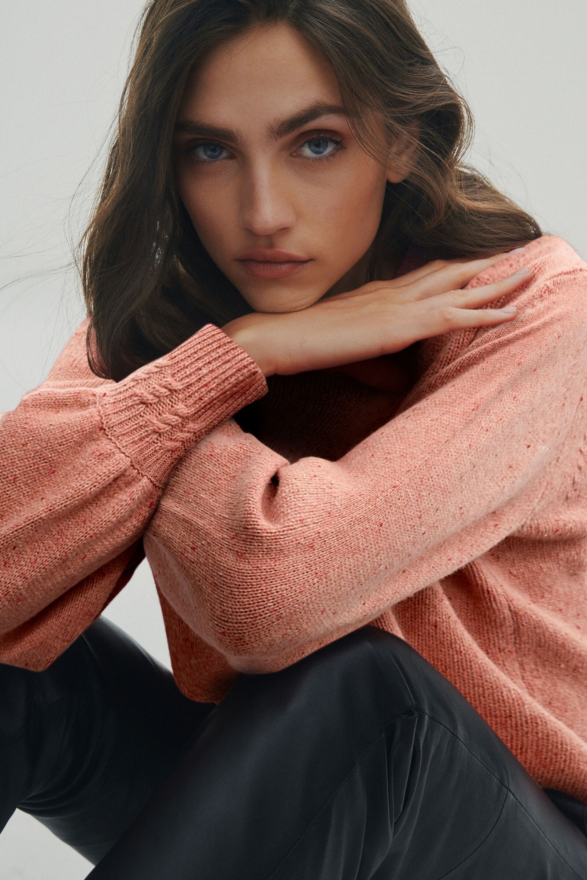 Blush Pink Premium 100% Wool Neppy Jumper - Image 4 of 6